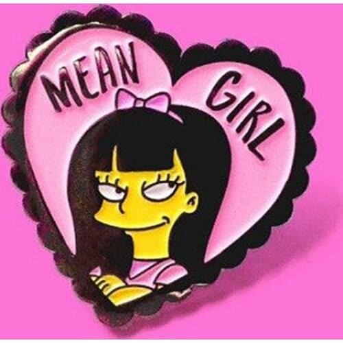 Jessica Love Joy Mean Girl Enamel Brooch Pin Backpack Hat Bag Collar Lapel Pins Badges Women Mens Fashion Jewelry Accessories