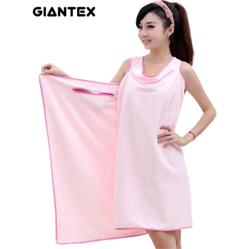 GIANTEX Bathroom Women Microfiber Bath Towels for adults Wearable Beach Towel Bath Wrap Towel Bath Gown serviette de bain toalha