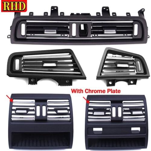 With Chrome Car Front Center/Left/Right Side Air Conditioner Air Vent Grille A/C Wind Outlet Panel For BMW 5 Series F10 F18