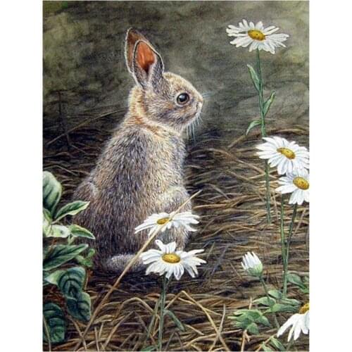 Rabbit Diamond Painting Artificial Rhinestone Cross Stitch Kit Full Suqre Resin Handmade Craft Home Decoration Patchwork