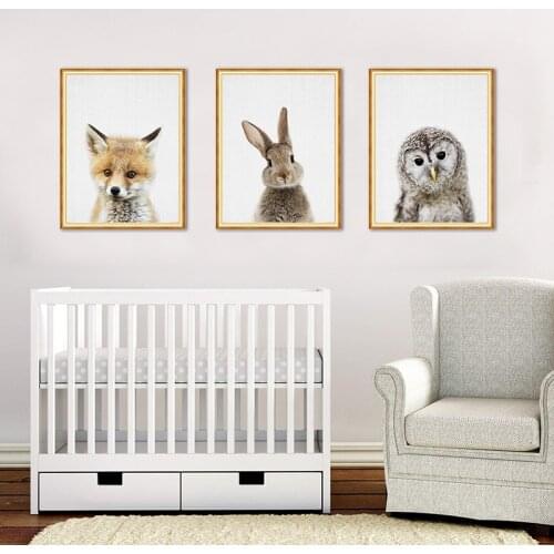 Nordic Giraffe Bunny Elephant Canvas Painting Nursery Room Wall Art Picture Print Animal Poster Painting Kids Baby Bedroom Decor