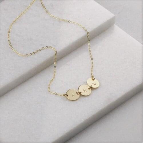 Custom Initial Necklace, Dainty Necklace, Disc Necklace, Gift For Her, Simple Necklace, Personalized Necklace