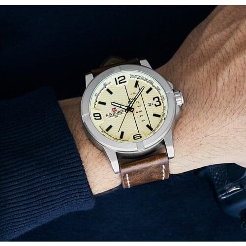 Original Men‘s Watches NAVIFORCE Brand Fashion Waterproof Quartz Watch Men Leather Sport Date Wrist Watch Relogio Masculino 2020