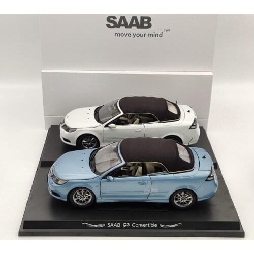 Original 1:18 For SAAB 93 9-3 Convertible Sport Car Diecast Models White/Blue Auto Gift Collection