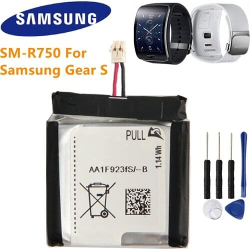 Samsung Original Replacement Battery SM-R750 For Samsung Gear S SM-R750 R750 Smart Watch Authenic Rechargeable Battery 300mAh