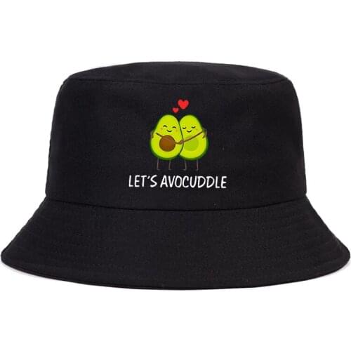 2021 Kawaii Cartoon Avocado Print Summer Hat Women Men Panama Bucket Cap The Design Flat Visor Anime Fisherman Hat