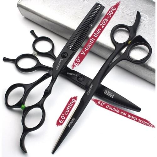 6 inch Beauty salon japan 440c special hairdressing scissors hairdressing anti-slip wear-resistant thin hair scissors set fine
