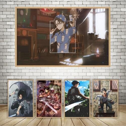 Attack On Titan Eren X Levi Limited Anime Poster Canvas Wall Art Prints,20 x 28 Inches,No Frame