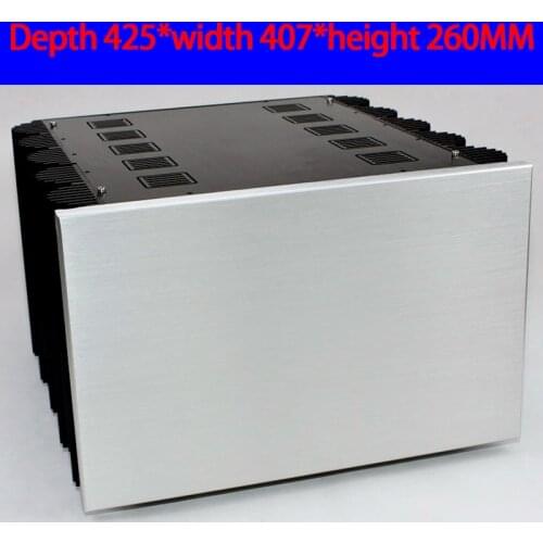 KYYSLB 425*407*260MM All-aluminum Pure Post Class A Amplifier Chassis Box House DIY Enclosure with Feet Amplifier Case Shell