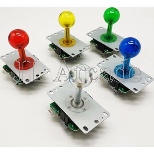 Transparent crystal Arcade Joystick copy SANWA Type Stick With Oval Crystal Ball 5PIN cable