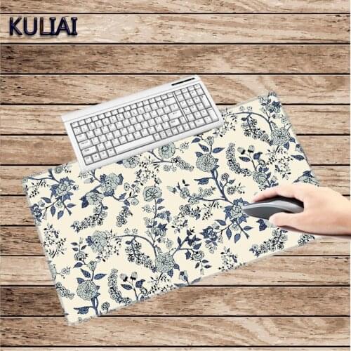XGZ Retro Style Flower ART Printing Rubber Rectangle Mouse Pads Size 30X60 To 40X90 Cm for Office PC Home Desk Keyboard Mats