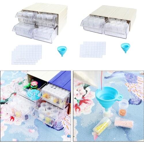5d Diamond Painting Accessories Detachable Storage Container 2/4 Boxes Drawers For Beads Seeds Drills with Individual Bottles