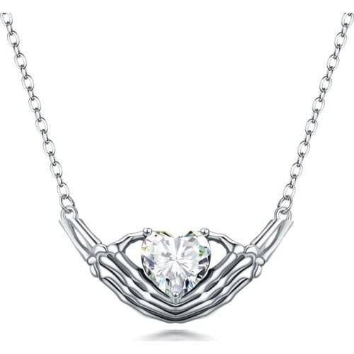Heart Red White zircon crystal necklace Women Necklaces Wedding Jewelry
