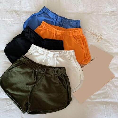 Female Shorts, Adults Solid Color High Waist Short Pants with Drawstring and Pockets for Summer Fall, S/M/L/XL/XXL