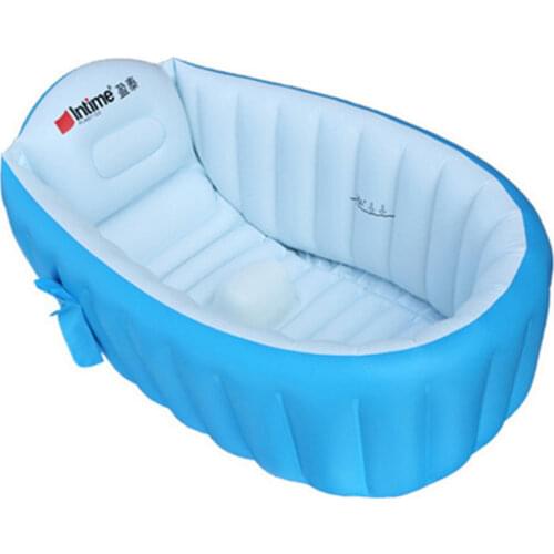 Foldable Baby Bathtub Inflatable Baby Bath Tub Baby Girl Bath Tubs Travel Bath Tub with Bath Toy Organizer Infant Bathtub