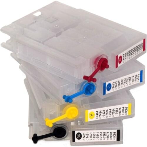 T7551-T7561 T7561-T7564 Refillable Ink Cartridge With Auto Reset Chip For Epson WF-8010 wf-8090 8510 8590 printers