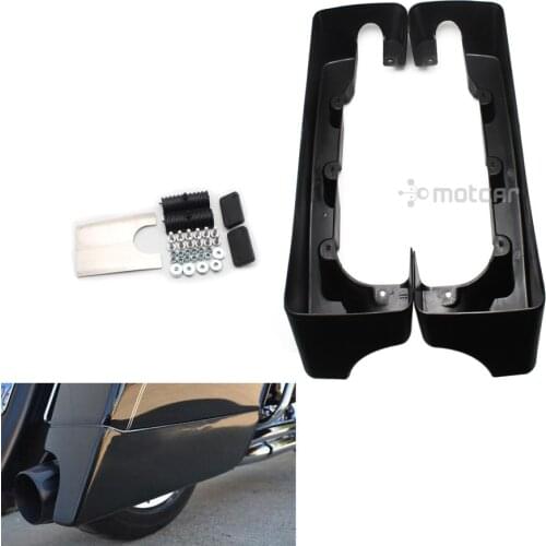 Motorcycle 4" Hard Stretched Saddle Bag Extensions Black Fits For Harley Touring Road King Ultra Street Electra Glide 1994-2013