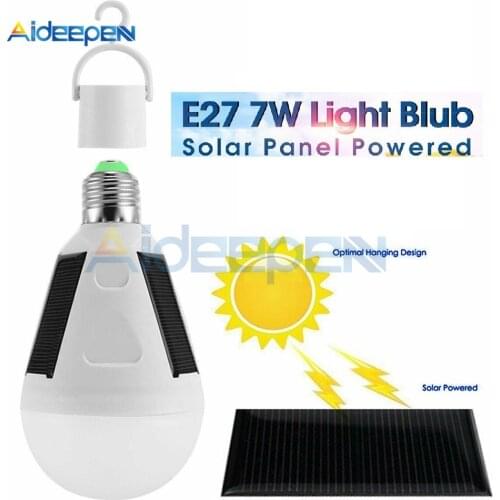 AC85~265V 7W/12W E27 LED outdoor waterproof solar bulb hanging lamp garden solar led camping lights outdoor