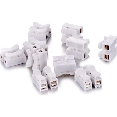 Universal 50pcs Mini 2p CH2 Quick Connector/Cable/Clamp/Terminal Block Spring Connector Wire For LED Light Wire Accessories