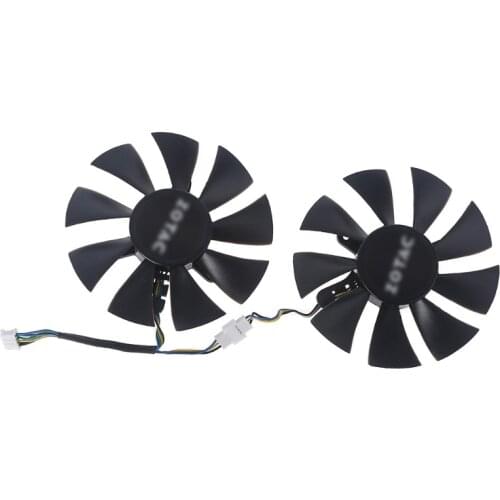 2Pcs 88mm/3.46in T129215SU VGA Fan for -ASUS GTX1650 Ti/S 2070 Radiator Graphics Card Cooling Fan 4Pin 12V 0.5A