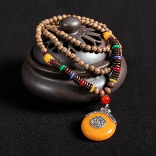 CHINESE STYLE VINTAGE NECKLACE HANDMADE PENDANT NATIONAL STYLE ORNAMENT