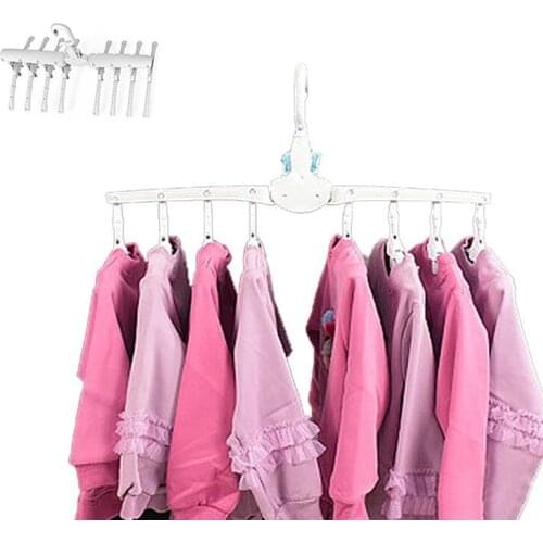 360 Degree Rotating Multi-function Childrens Hanger Storage Artifact Magic Drying Rack Folding Clothes Storage Rack