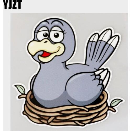 YJZT 12.7CM×13.3CM Cartoon Mother Bird In The Nest Decal PVC Car Sticker 11C-0290
