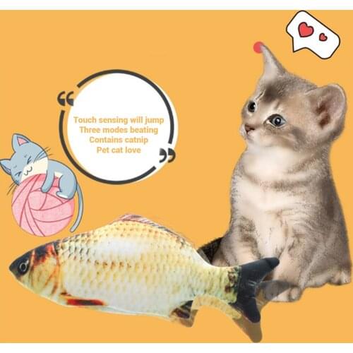 Funny Plush Simulation Electric Doll Fish Realistic Fish Toy Interactive Pets Chew Bite Supplies Cat Toy Catnip Toys