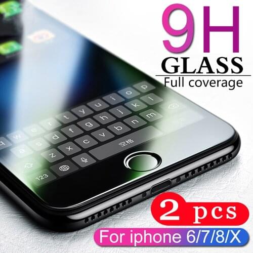 9H tempered glass for iphone 11 pro XR X XS MAX 7 8 plus protective film phone screen protector for iphone 6 6S 5 5S SE 5C 4 4s