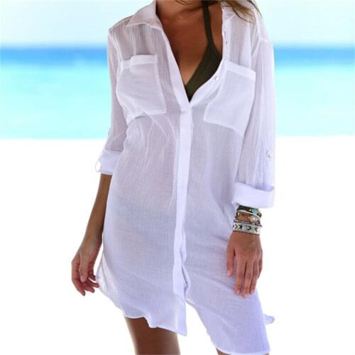 Women Swimsuit Cover-ups Beach Tunics Swimwear Beach Cover up Beachwear Mini Dress Saida de Praia