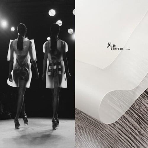 0.3mm TPU Fabric Semitransparent White See-through Clothes Waterproof Raincoat Windbreaker Bag Handcrafts Designer Fabric