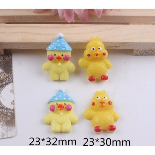 10pcs/lot flatback resin duck with big face kawaii resin cabochons accessories