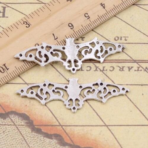 10pcs Charms Bat 56x19mm Antique Silver Pendants Making DIY Handmade Tibetan Silver Finding Jewelry For Bracelet