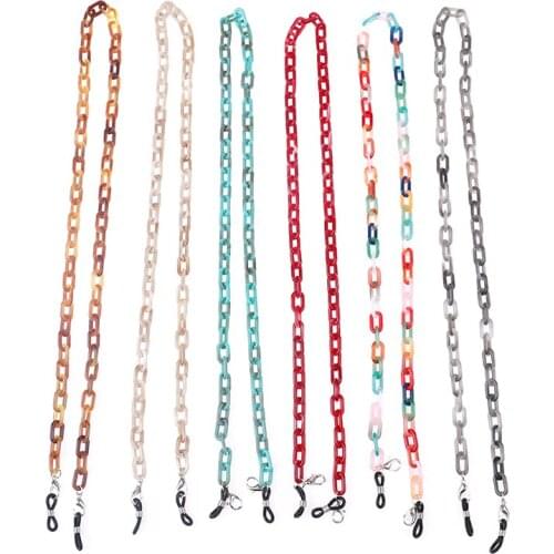 10pcs Acrylic Chains Women Anti Slip Eyewears Sunglasses Glasses Ribbon Clip Adjustable Mask Holder Rope Neck Strap Lanyard