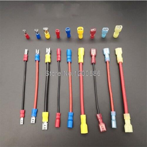 10CM FDFD FDD 110 187 250 Insulated Spade Joint Connector Crimp Terminal Connectors Plug Wire Harness