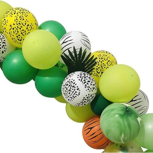 100pcs Safari Animal Balloons Garland Arch Kit Jungle Safari Party Supplies for Baby Shower Birthday Tropical Party Decorations