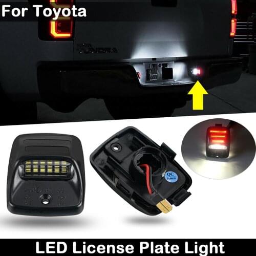 2Pcs For Toyota Tacoma 2005-2015 Tundra 2000-2013 High Brightness Red+White LED License Plate Light Number Plate Lamp