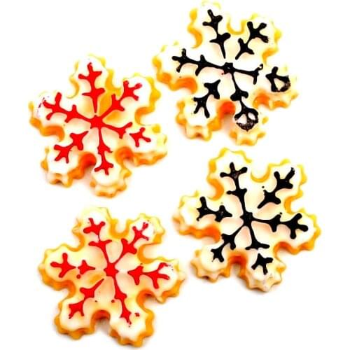 20pcs Colored Mixed Snowflake Resin Crafts Christmas Decoration Flatback Cabochon Embellishment For Scrapbook DIY Accessoris