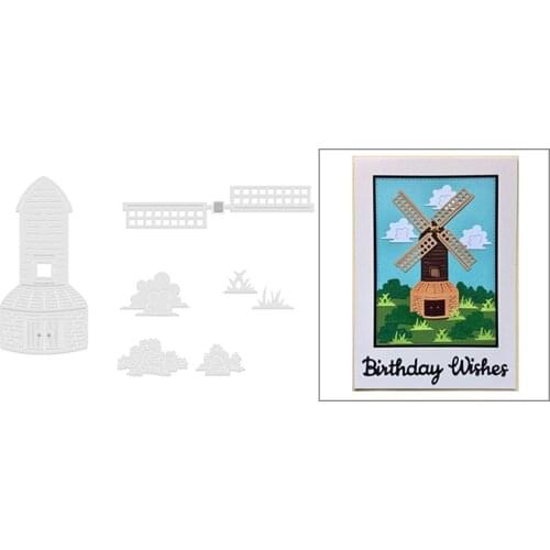 2021 New Building Windmill Metal Cutting Dies For Mould Cut Paper Making Decoration Greeting Card Scrapbooking DIY NO Stamps Set