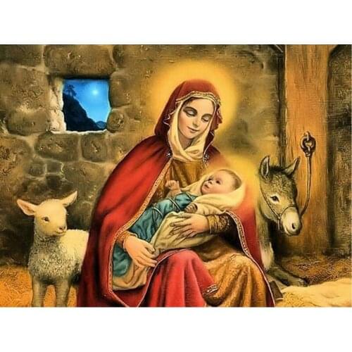 Holy Virgin Mary and baby 3d diamond painting cross stitch diamond mosaic 5d diamond embroidery virgin mary icon home decoration