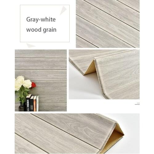 3D Wooden Wall Sticker Living Room Home Decor PE Foam Waterproof Wall Covering Wallpaper For TV Background Kids Room 3D Stickers