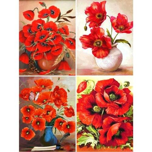 5D Diamond Painting Full Boor Square Flower Diamond Border Work Sale Horse Flower Photos From Stones Mosaic Wall Art