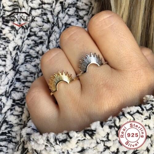 CANNER Size 6/7/8 925 Sterling Silver Luxury C Type Smooth Ring for Women Exquisite Ladies Rings Silver 925 Jewelry anillos