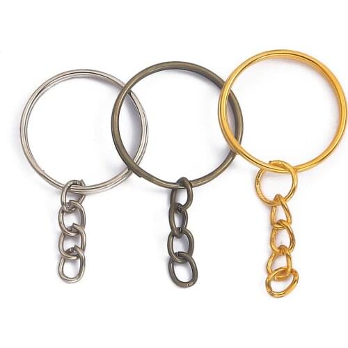 10 pcs/bag New Arrival Practical Key Chain 2x25mm Colorful Metal Round Keyrings For key tool popular Accessories