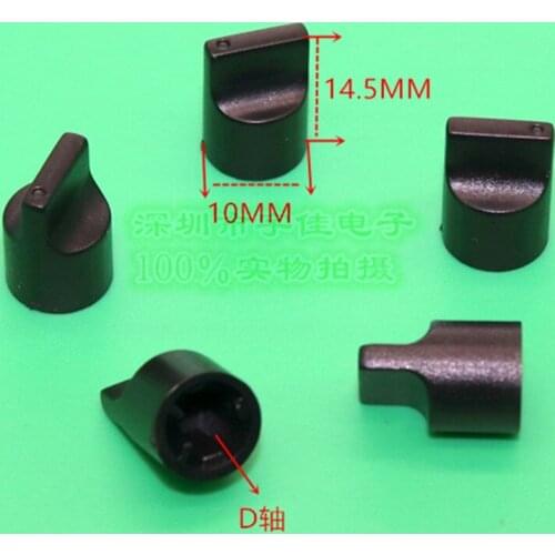 10 Piece 10 * 14.5mm black plastic duckbill knob half handle D-shaped inner hole 6mm potentiometer switch adjustment knob