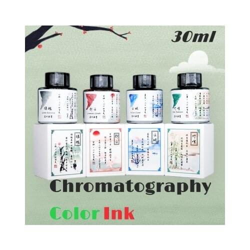 30ml/bottle Ostrich Ink 24 Solar Term Chromatography Color Ink Gradient Color Not Block Pen, Ancient Style Painting Ink