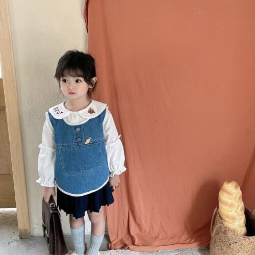 Childrens Vest 2021 Autumn New Girls and Boys Cute Japanese Style Soft Cute Carrot Embroidery Fashion Vest Coat Kids Vest