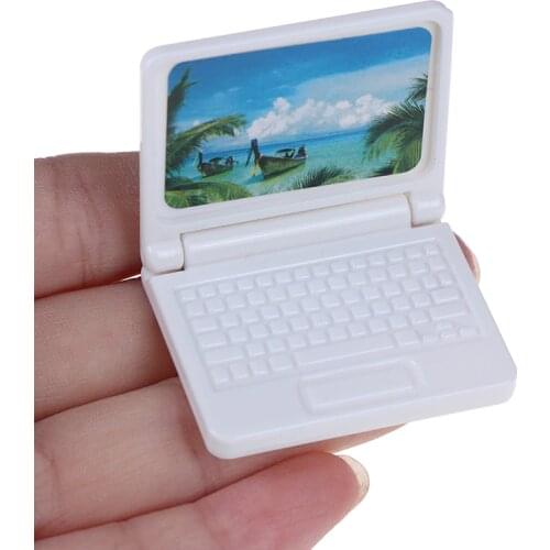 Random Color Creative gift Dollhouse Miniature Modern Computer Furniture For Children Toy Furniture for Dolls laptop computer
