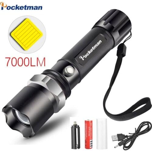 7000 LM High Lumens LED Flashlight Portable Waterproof Torch Adjustable 5 Modes actical Flashlight for Outdoor Camping Hiking