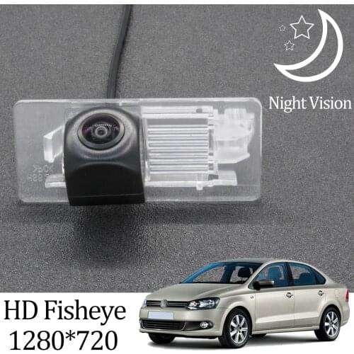 Owtosin HD 1280*720 Fisheye Rear View Camera For Volkswagen VW Polo Sedan Car Vehicle Reverse Backdup Parking Accessories